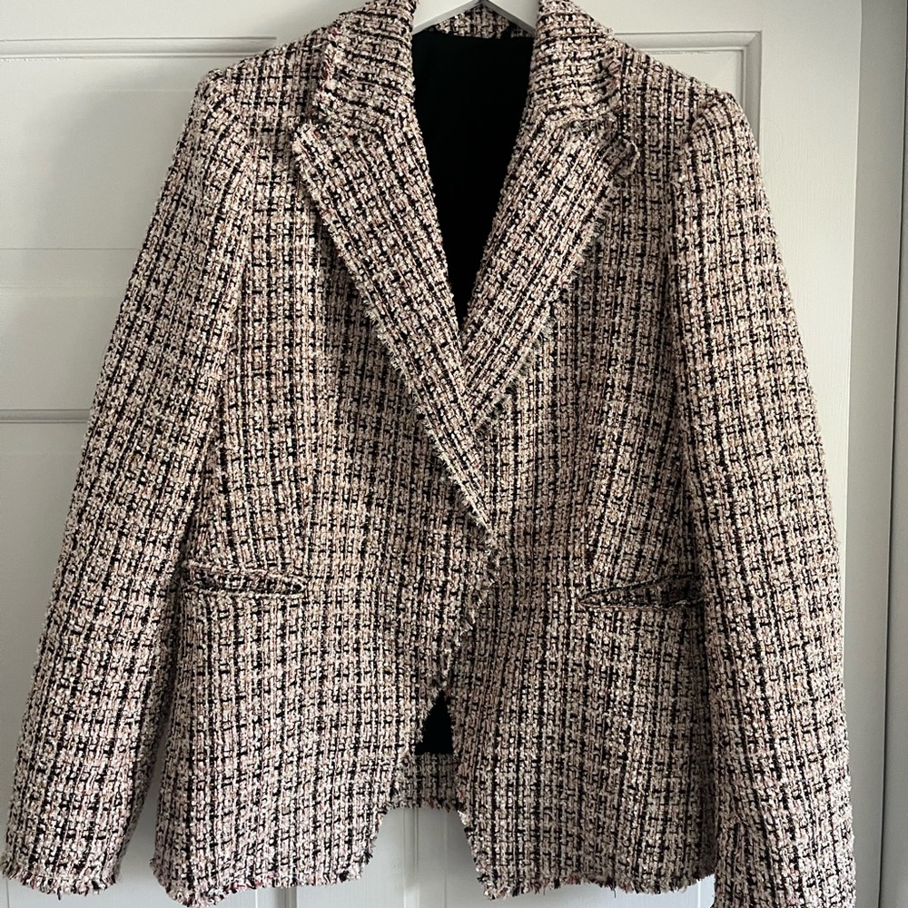 H&M Pink and Black Tweed Blazer